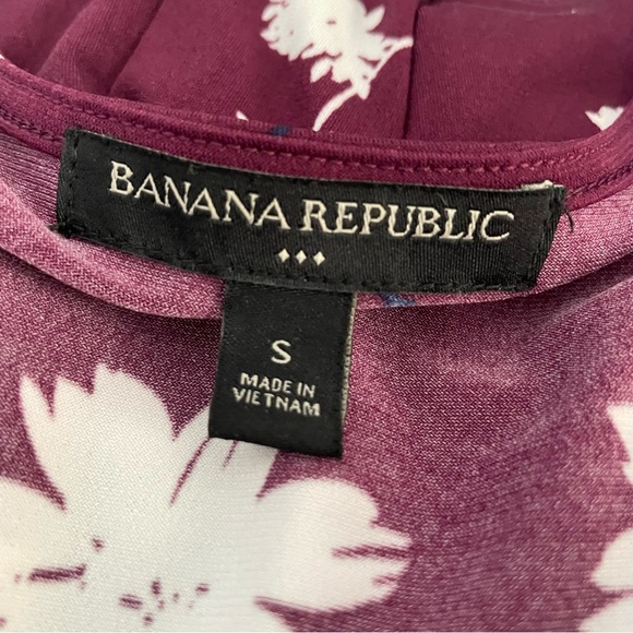 Banana Republic Multicolored Floral V-Neck Short Sleeve Pullover Midi Dress - Picture 6 of 7